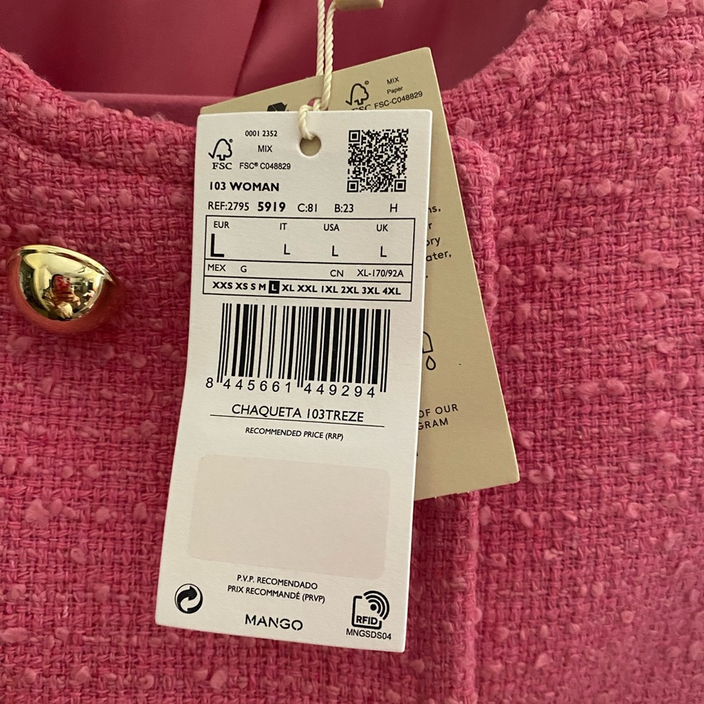 Mango Pink Tweed Jacket - Picture 8 of 8